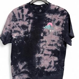 Tokyo Graphic Tie-Dye Tee - Black and Pink